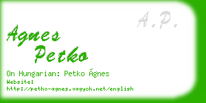 agnes petko business card