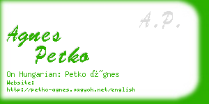 agnes petko business card